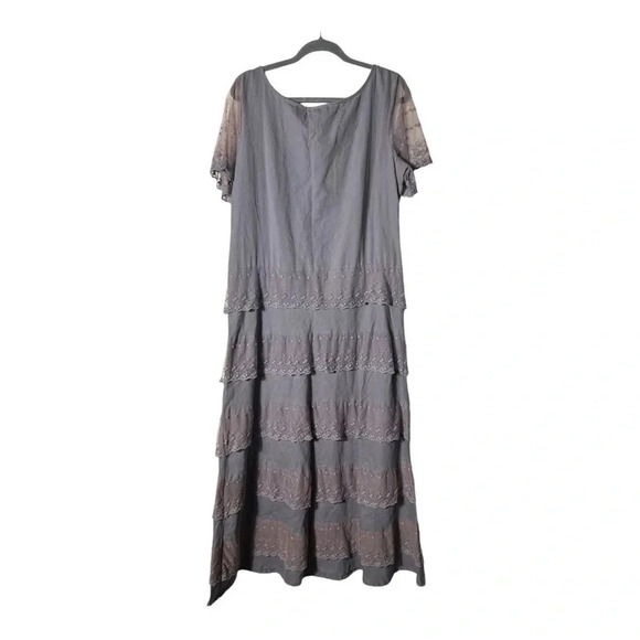2015. ANTHROPOLOGIE SUNDANCE MISTY ISLIES LINEN FLORAL MIDI DRESS SIZE‎ 12 LACE - Picture 6 of 8